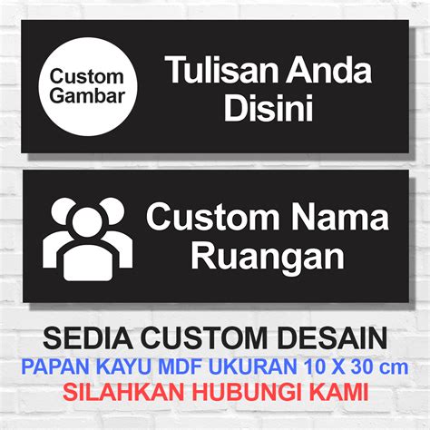 Jual CM DECOR CUSTOM PAPAN PERINGATAN TULISAN SENDIRI NAMA RUANGAN