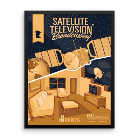 Digital Satellite Television Broadcasting Framed Poster Mn Invents