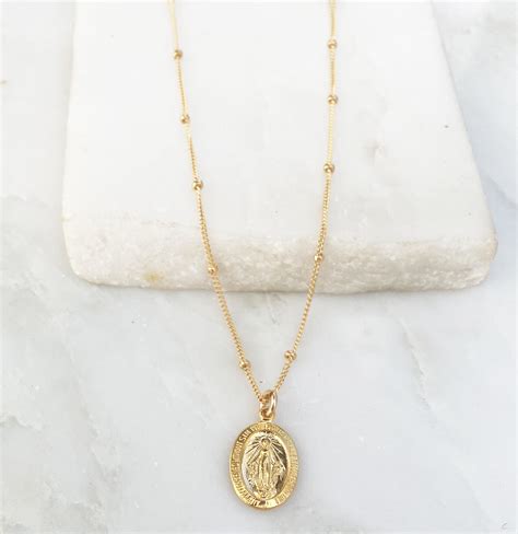 Mother Mary Necklace Gold Natalie B Jewelry