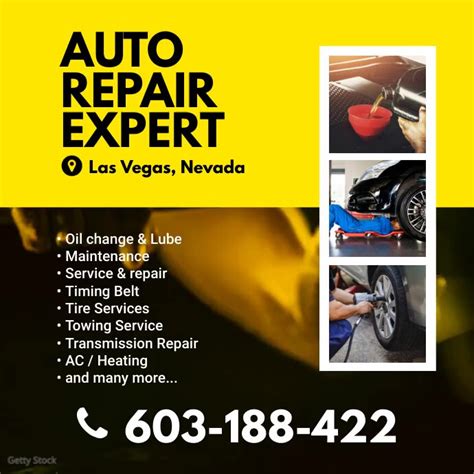 Car Repair Instagram Twitter Post Template Postermywall