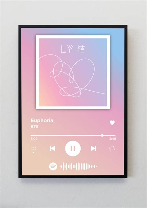 Bts Album Spotify Print K Pop Wall Art Custom A4 Bangtan Etsy