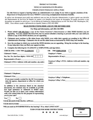 Fillable Online UNEMPLOYMENT INSURANCE APPEAL FORM Fax Email Print