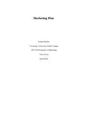 Marketing Planu Docx Marketing Plan Joshua Hayden University Of