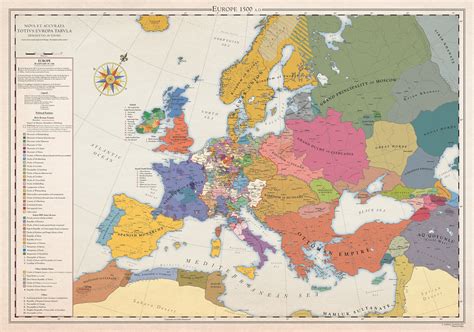 Europe 1500 Historical Map - Etsy