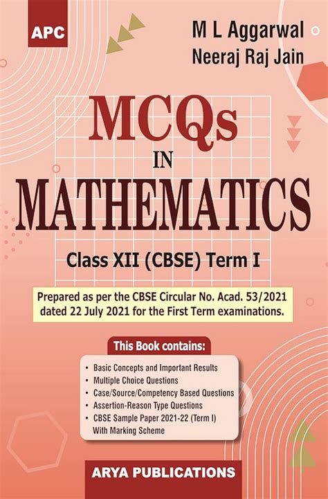 Mcqs In Mathematics Term I Class Xii Aggarwal Ml Jainneeraj Raj Books