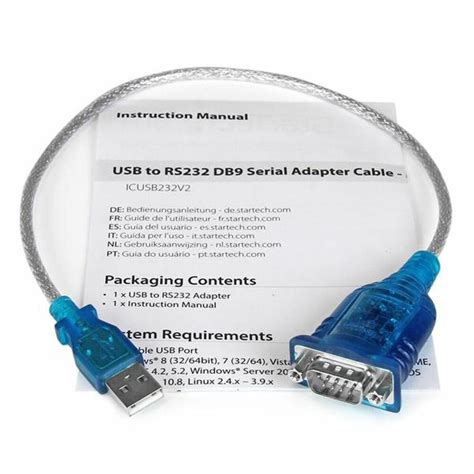 Adaptateur Usb Vers Rs232 Startech Icusb232v2 Gris Leroy Merlin