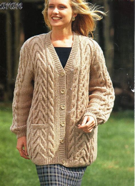 Knitting Pattern Mens Aran Cardigan Mike Nature