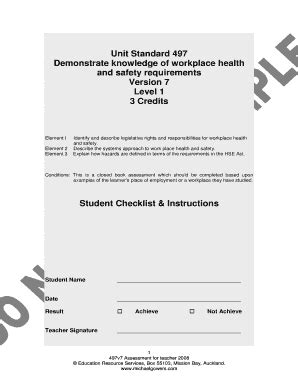 Fillable Online Ers Ac Unit Standard 497 Demonstrate Knowledge Of