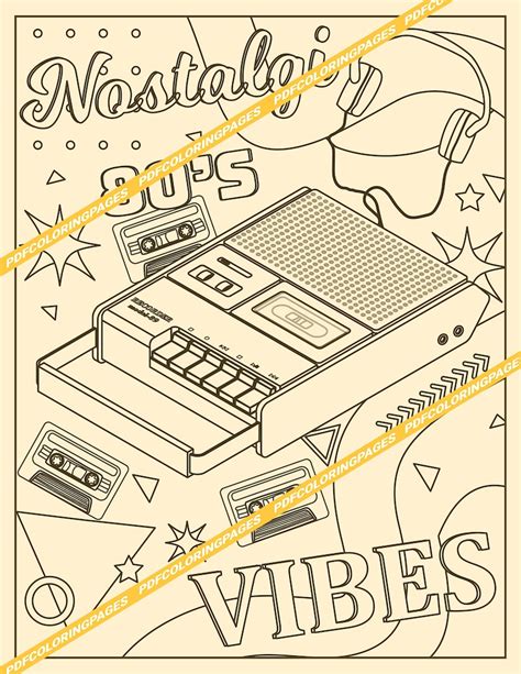 Printable 80s Coloring Pages Back To The 80s 80s Aesthetic Digital