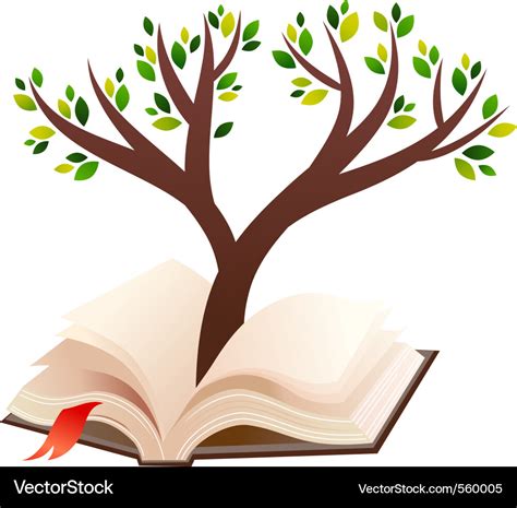 Open book tree Royalty Free Vector Image - VectorStock