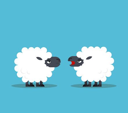 Cute Funny Two Sheep Cartoon Stock Illustration - Download Image Now ...