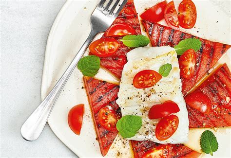 Gegrillte Melone Mit Kabeljau Frisch Gekocht