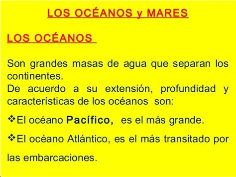 Los océanos y mares