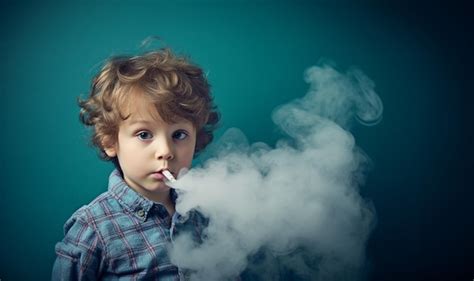 Premium Photo | Concept for smoking in front of the child kid A little ...