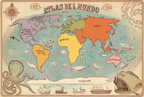 Atr Vete A Darle La Vuelta Al Mundo Nuestro Atlas Te Guiar Mapa