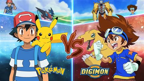 Pokemon Crossover Anime Pokemon Vs Digimon Ash Vs Taichi Youtube