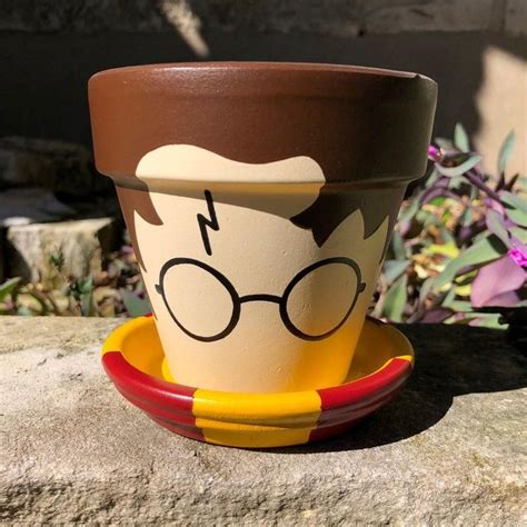 The ORIGINAL Harry Potter Flower Pot Flower Pots Painted Flower Pots