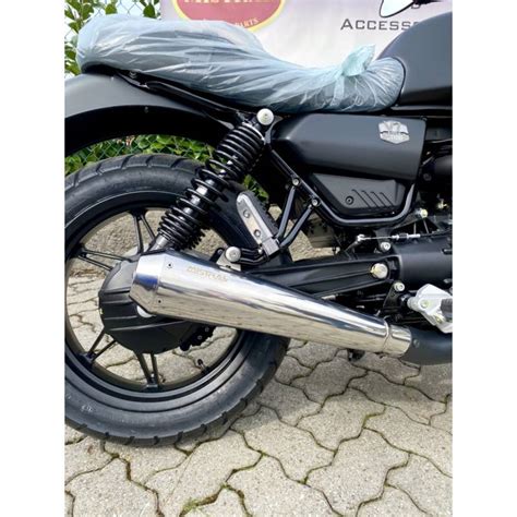 Silencieux Inox Coniques Courts Pour Moto Guzzi V Mistral