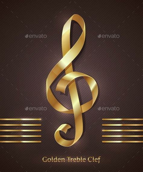 Golden Treble Clef Music Notes Treble Clef Royalty Free Music