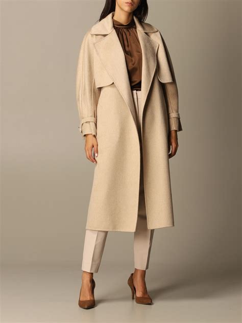 Max Mara Agar Coat In Wool And Camel Beige Max Mara Coat 10310101600 Online On Gigliocom