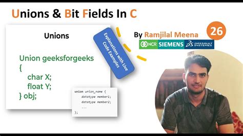 C 26 Unions Bit Fields In C Programming Declaration Definition