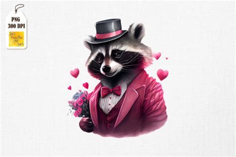 Badass Gangster Racoon Valentine S Day Graphic By Camellia Art