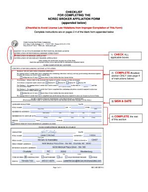 Fillable Online NCREC BROKER AFFILIATION FORM Fax Email Print PdfFiller