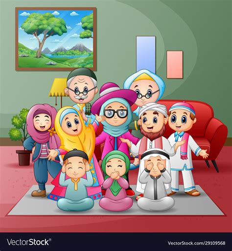 Muslim Family Cartoon