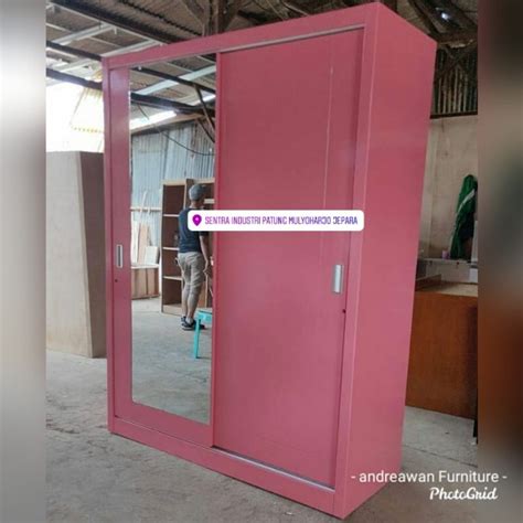 Jual Lemari Pintu Sleding Cat Duco Pink Lemari Minimalis Lemari