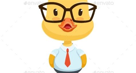 Duck With Glasses Cartoon