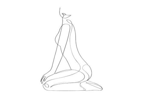 Woman Figure Continues Linear Drawing Graphic By Subujayd · Creative