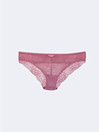 Açık Mürdüm Dantelli Bikini Külot S HL Z H Z LCW