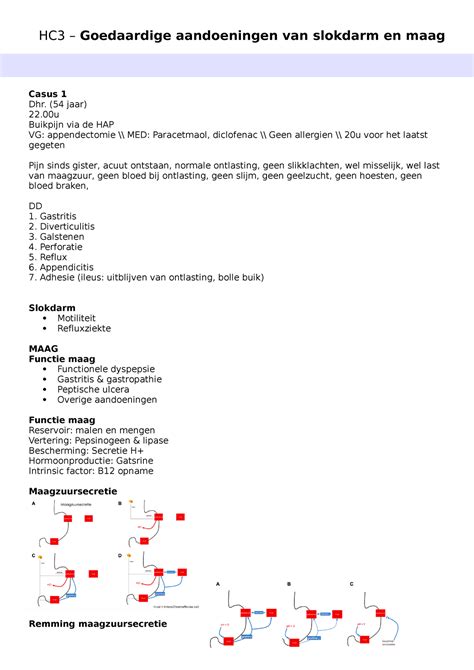 HC3 Goedaardige Aandoeningen Van Slokdarm En Maag Casus 1 Dhr 54