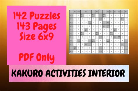 Kdp 142 Kakuro Puzzles Activity Book Graphic By Luham Digital Products · Creative Fabrica