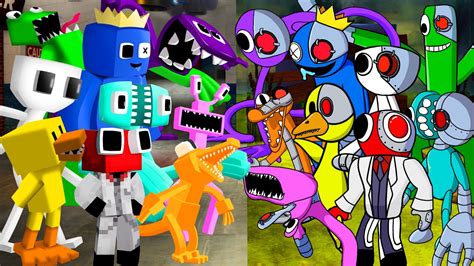 New Rainbow Friends But Survivor VS Minecraft New Characters FNF New