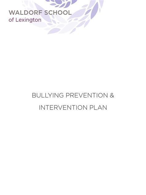 Wsl Bullying Prevention And Intervention Plan 2016 Pdf Cyberbullying Bullying