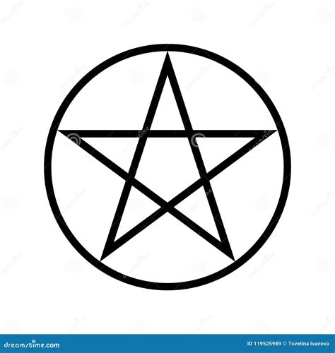 Wicca Pentagram Religious Symbol Simple Icon Stock Vector