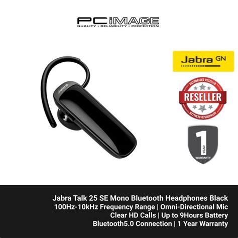 Jabra Talk 25 Se Mono Bluetooth Headphones Black Pc Image