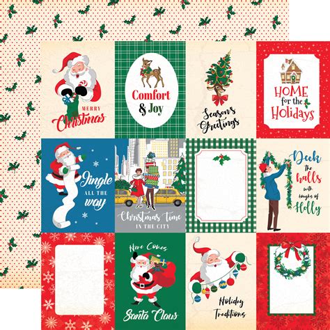 Seasons Greetings 3x4 Journaling Cards 12x12 Patterned Paper Echo