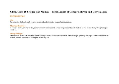 Cbse Class 10 Science Lab Manual Reactivity Series Cbse Class 10