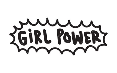 Premium Vector Grl Pwr Short Quote Girl Power Cute Hand Drawing Illustration For Print