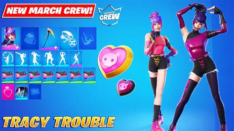 NEW Tracy Trouble Skin March 2022 Crew Pack Showcase Fortnite YouTube