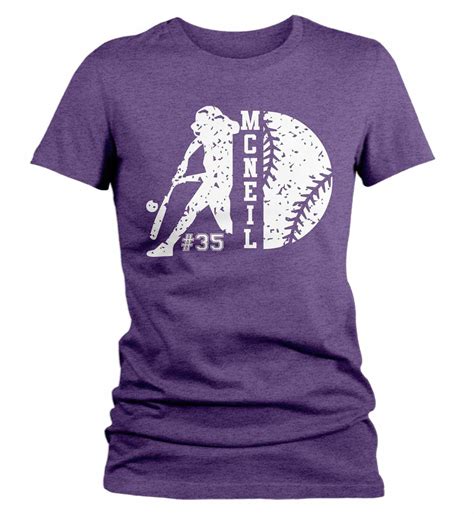 Womens Personalized Softball T Shirt Custom Softball Etsy