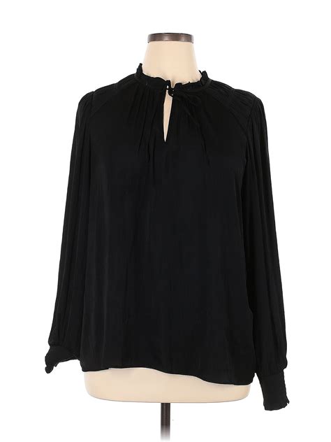 Rachel Rachel Roy 100 Polyester Black Long Sleeve Blouse Size Xl 69