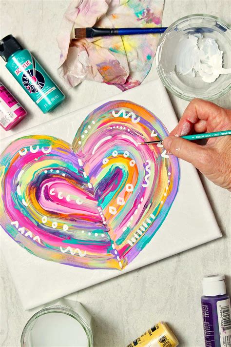 DIY Easy Abstract Heart Painting - Welcome To Nana's