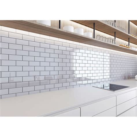 Giorbello Glass Subway Lavender Gray 4 In X 12 In Glossy Glass Subway Wall Tile In The Tile