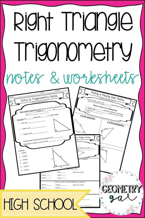 Right Triangle Trigonometry Guided Notes And Worksheets With Images