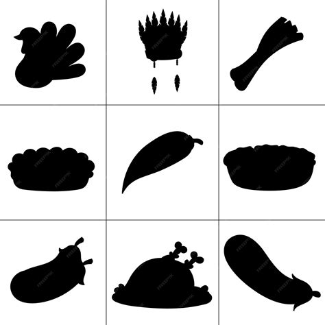 Premium Vector | Flat design thanksgiving silhouette set