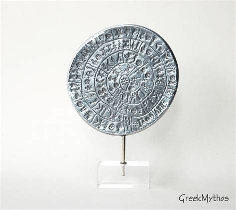 Greek Minoan Phaistos Disc Ancient Greece Aluminum Metal Art Sculpture