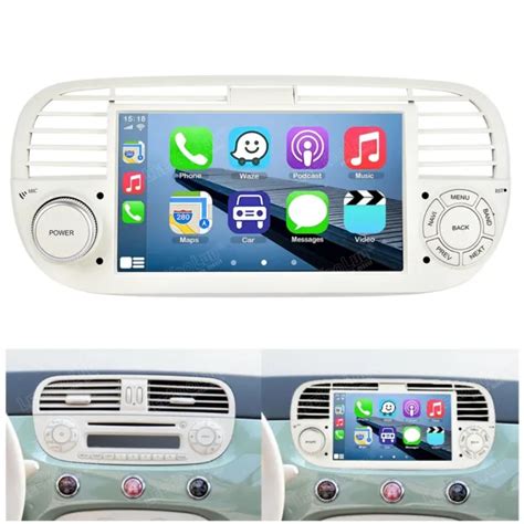 APPLE CARPLAY AUTORADIO Android 11 Per FIAT 500 2007 2015 GPS WIFI RDS